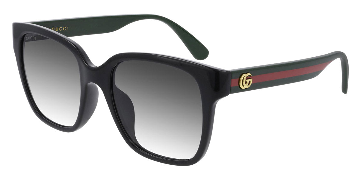 Gucci® GG0715SA GUC GG0715SA 001 53 - Black/Green Sunglasses