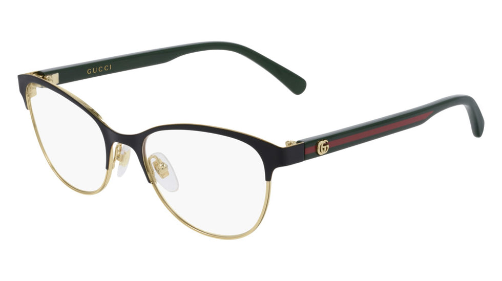 Gucci® GG0718O GUC GG0718O 001 49 - Black/Green Eyeglasses