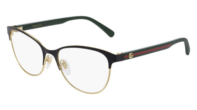 Gucci® GG0718O GUC GG0718O 004 53 - Black/Green Eyeglasses