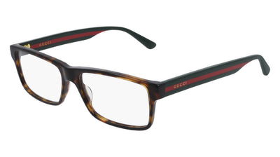 Gucci® GG0752O GUC GG0752O 002 56 - Havana/Green Eyeglasses