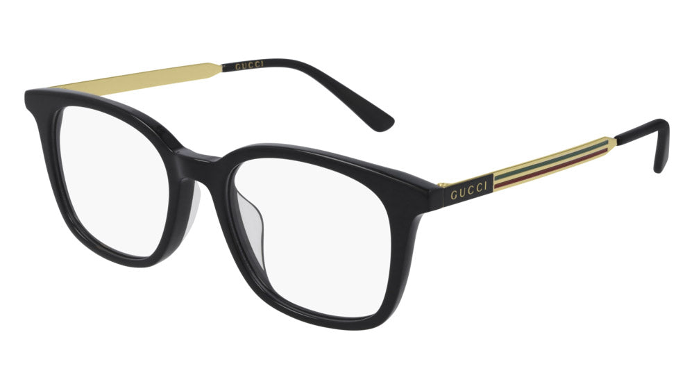 Gucci® GG0831OA GUC GG0831OA 001 52 - Black/Gold Eyeglasses