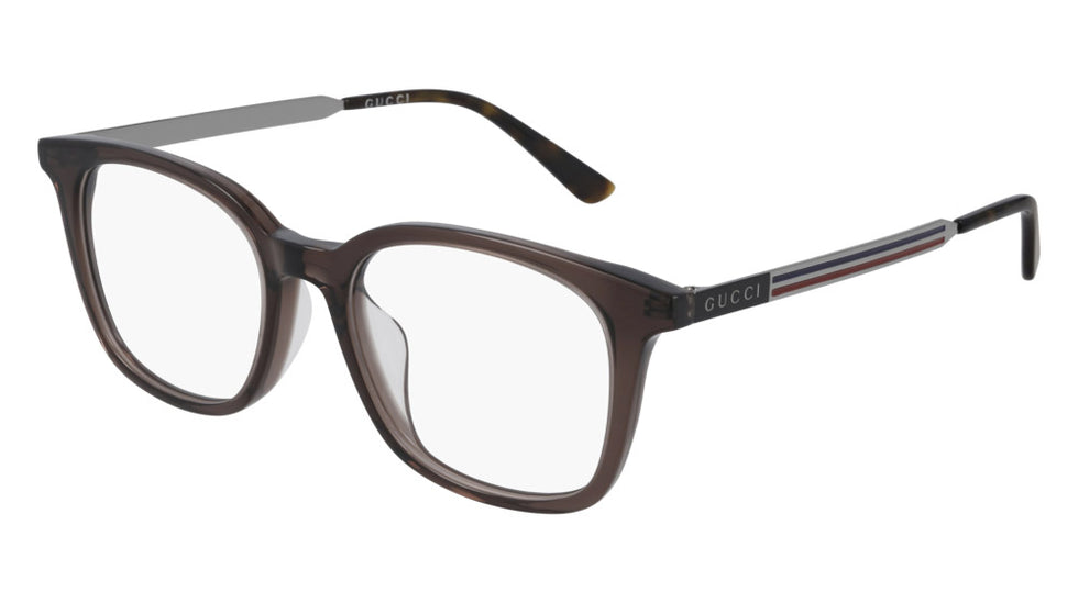 Gucci® GG0831OA GUC GG0831OA 003 52 - Brown/Gunmetal Eyeglasses