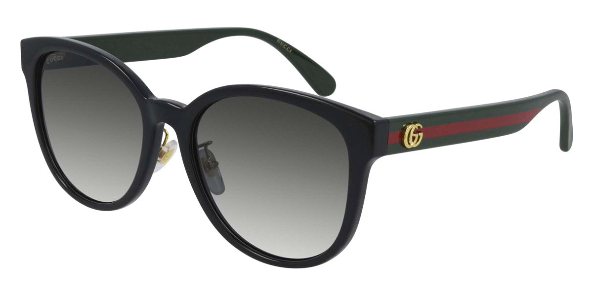 Gucci® GG0854SK GUC GG0854SK 001 56 - Black/Green Sunglasses
