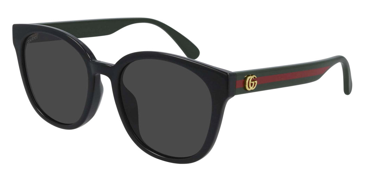 Gucci® GG0855SK GUC GG0855SK 001 56 - Black/Green Sunglasses