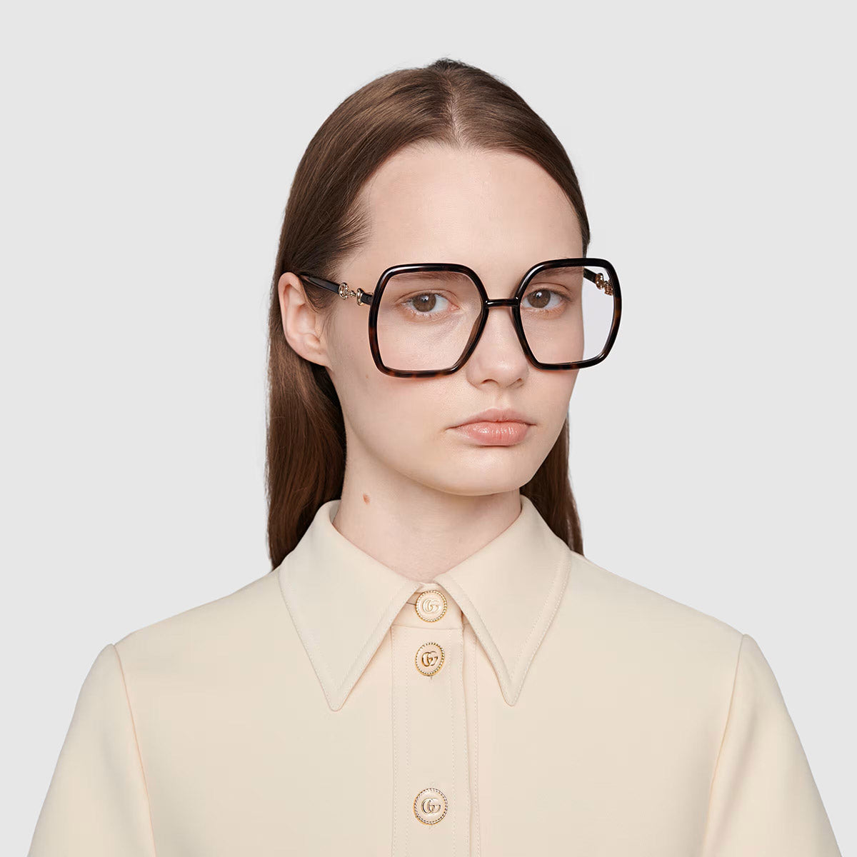 Gucci® GG0890O GUC GG0890O 002 55 - Havana Eyeglasses