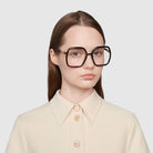 Gucci® GG0890O GUC GG0890O 002 55 - Havana Eyeglasses