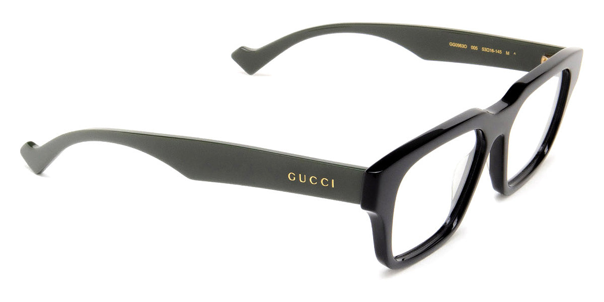 Gucci® GG0963O GUC GG0963O 005 53 - Black/Green Eyeglasses