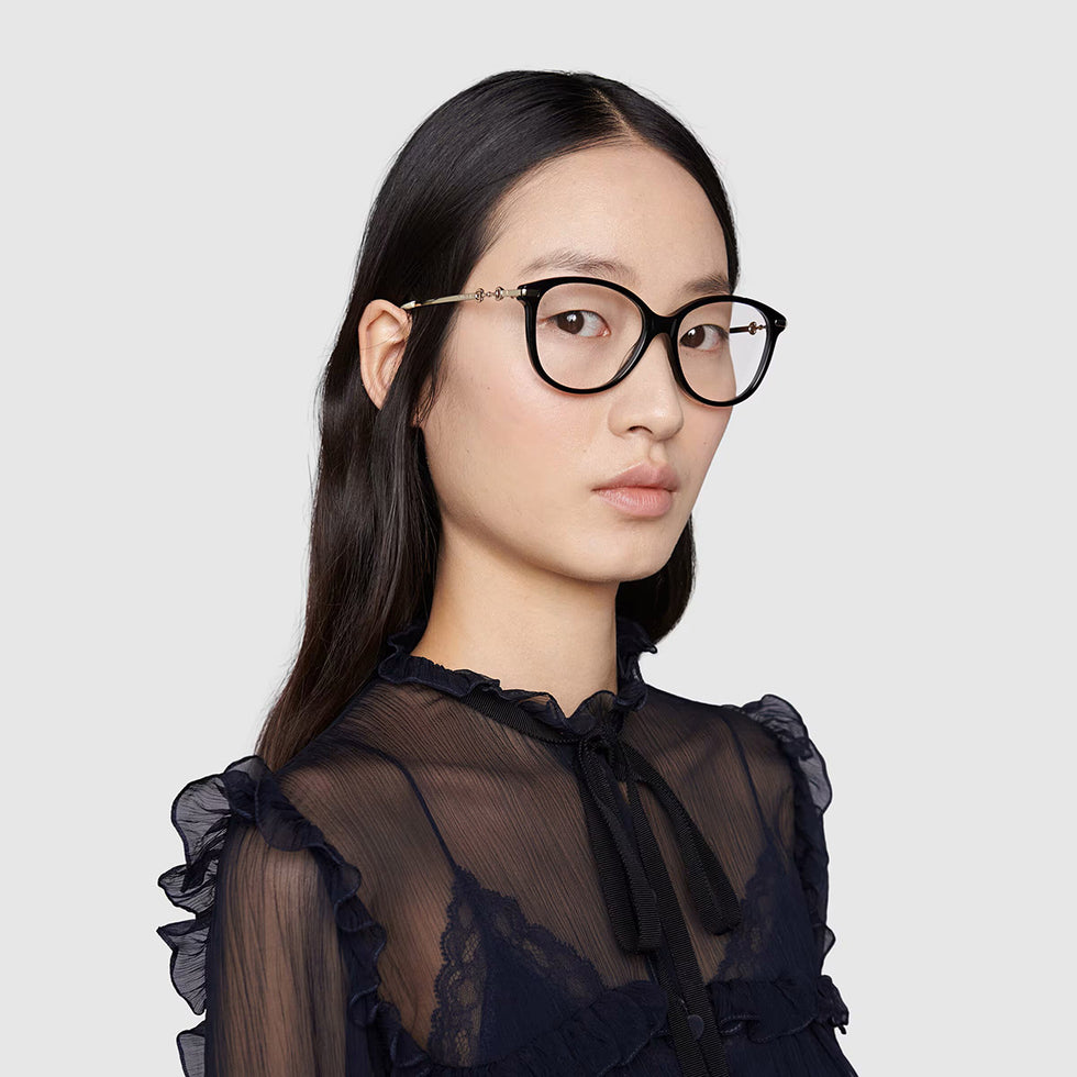 Gucci® GG0967O GUC GG0967O 001 53 - Black/Gold Eyeglasses