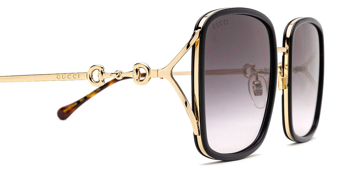 Gucci® GG1016SK GUC GG1016SK 001 58 - Black/Gold Sunglasses