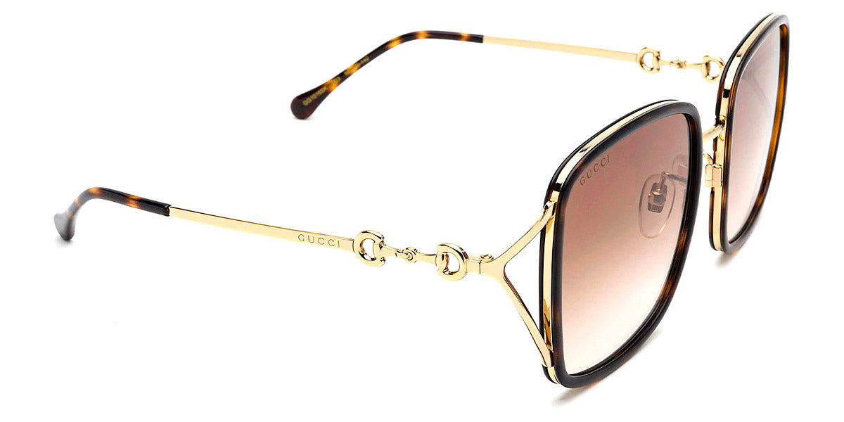 Gucci® GG1016SK GUC GG1016SK 003 58 - Havana/Gold Sunglasses