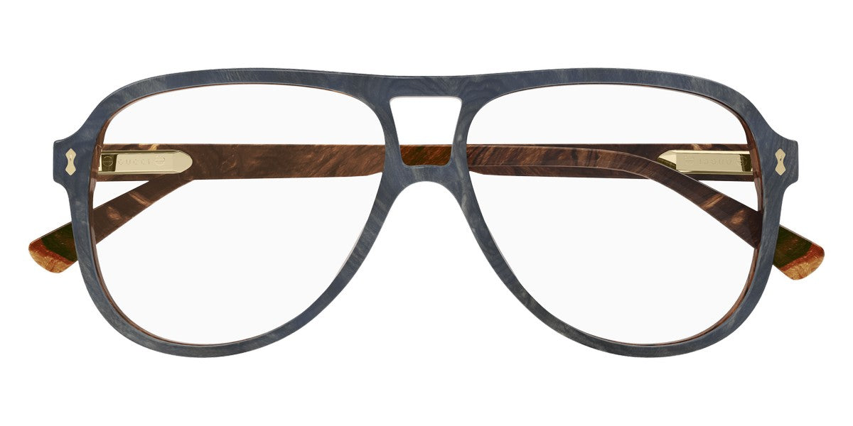 Gucci® GG1044O GUC GG1044O 003 57 - Blue/Brown Eyeglasses