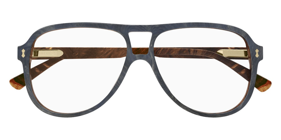 Gucci® GG1044O GUC GG1044O 003 57 - Blue/Brown Eyeglasses