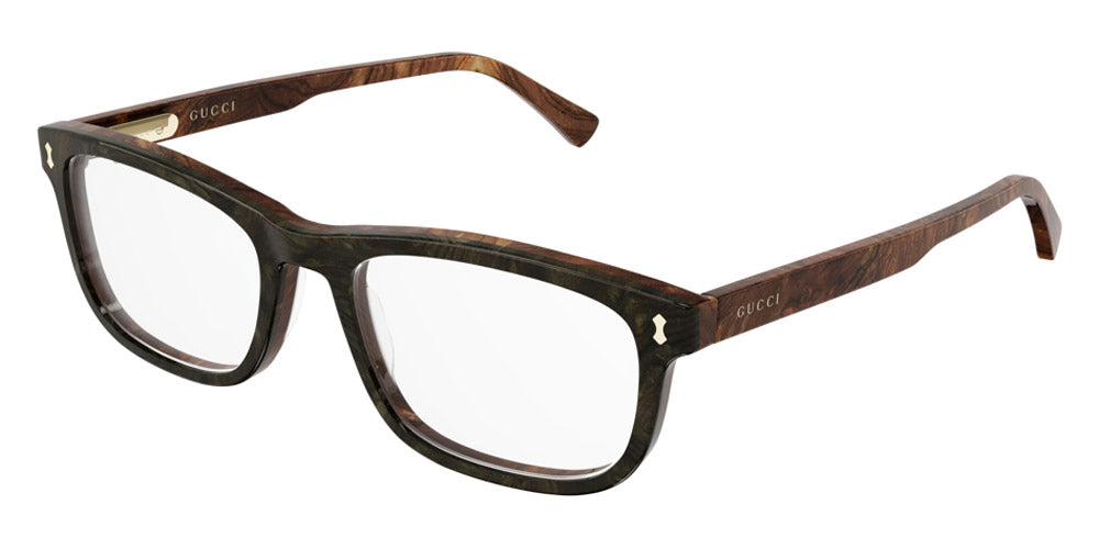Gucci® GG1046O GUC GG1046O 006 55 - Green/Brown Eyeglasses