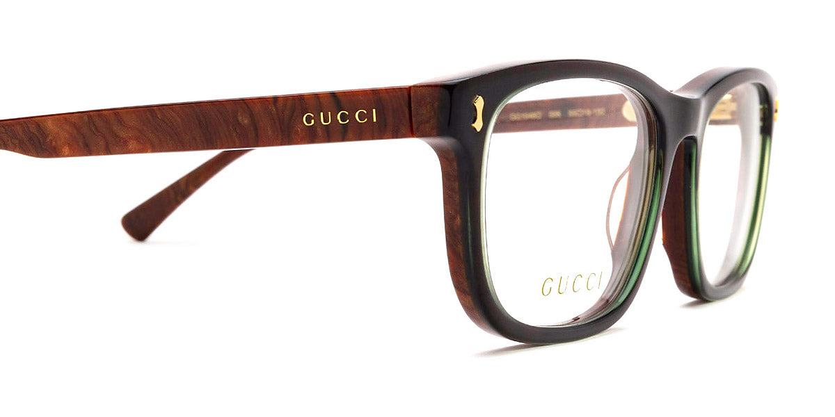 Gucci® GG1046O GUC GG1046O 006 55 - Green/Brown Eyeglasses