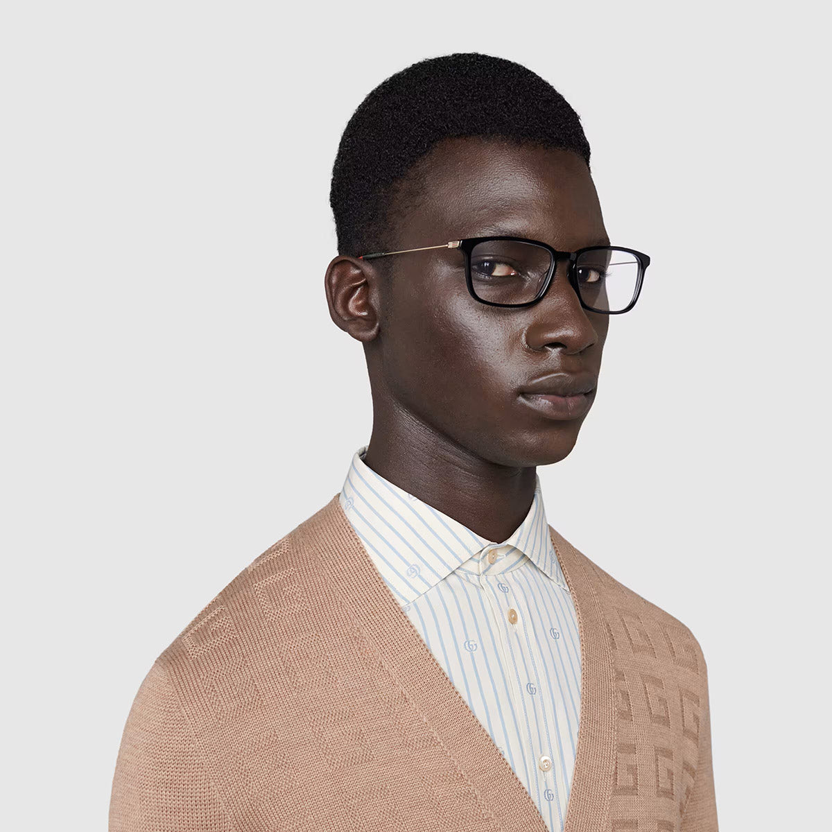 Gucci® GG1050O GUC GG1050O 004 55 - Black/Gunmetal Eyeglasses