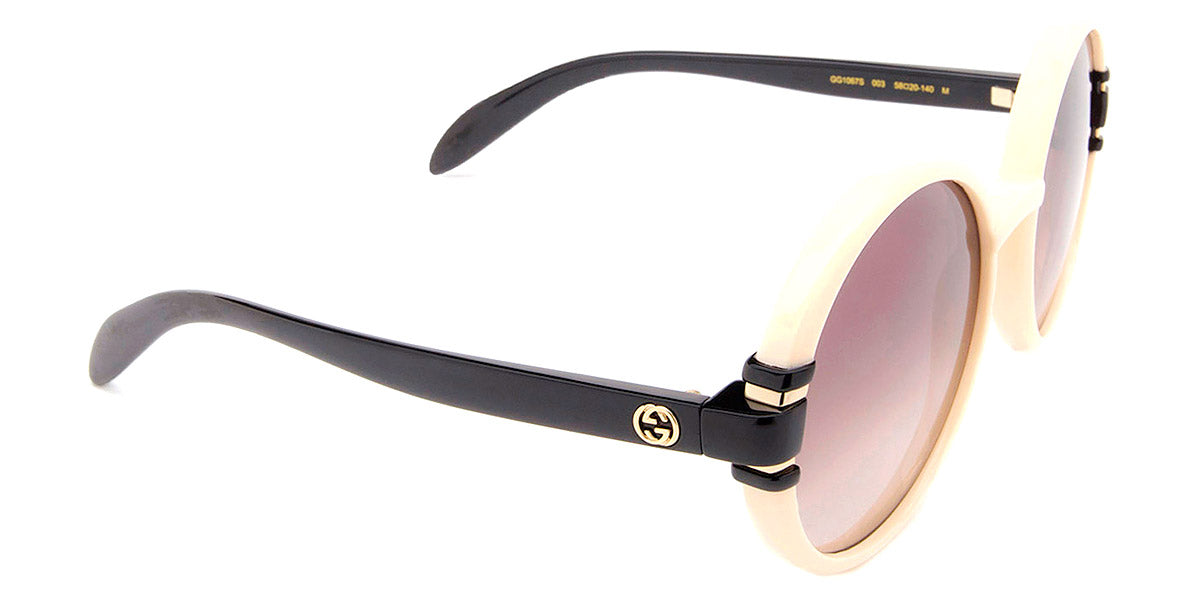 Gucci® GG1067S GUC GG1067S 003 58 - Ivory/Black Sunglasses