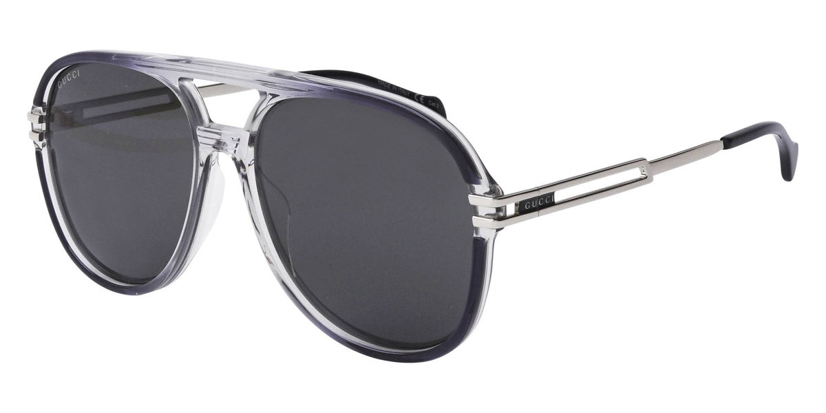 Gucci® GG1104S GUC GG1104S 001 61 - Gray/Silver Sunglasses