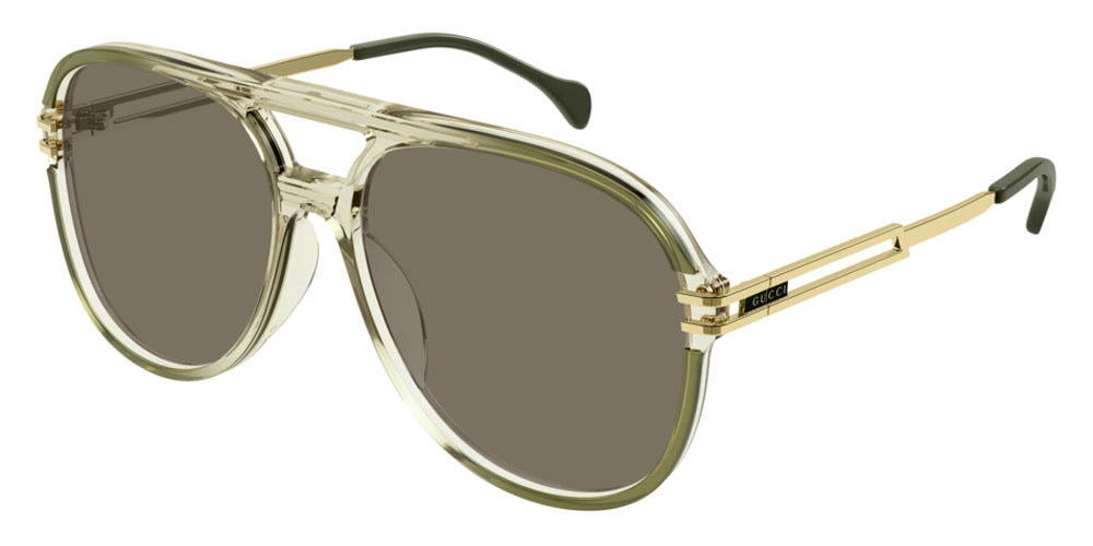 Gucci® GG1104S GUC GG1104S 003 61 - Green/Gold Sunglasses