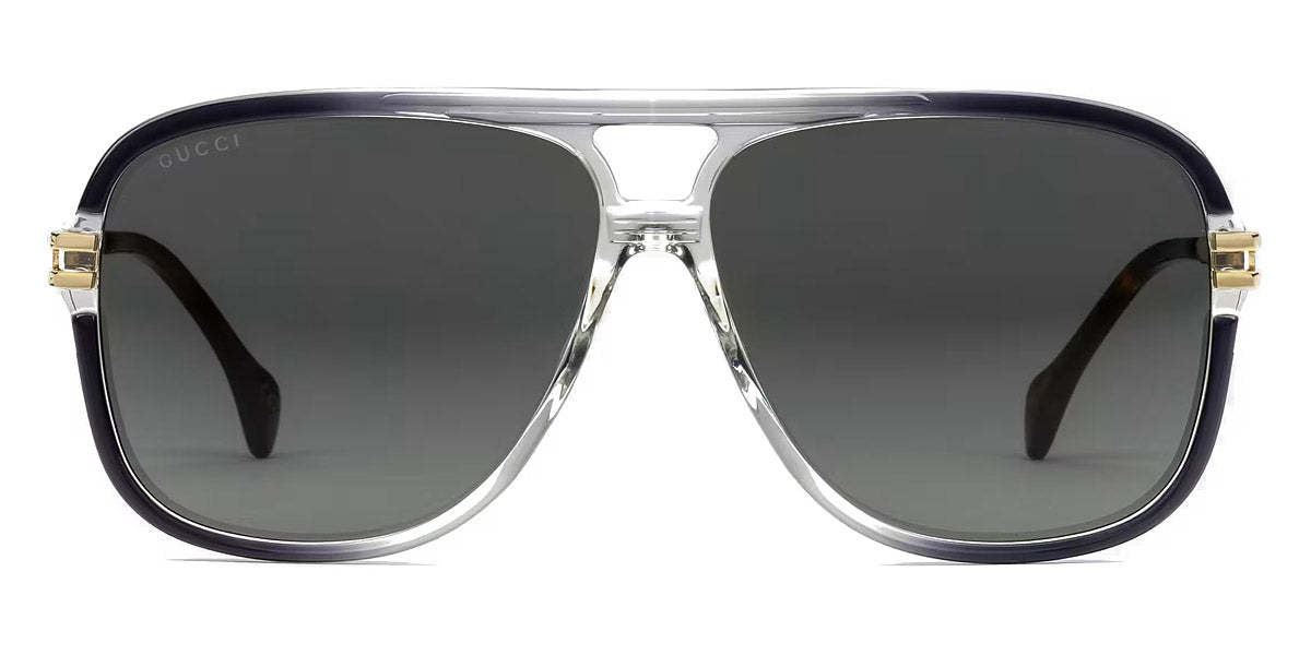 Gucci® GG1105S GUC GG1105S 001 63 - Gray/Gold Sunglasses