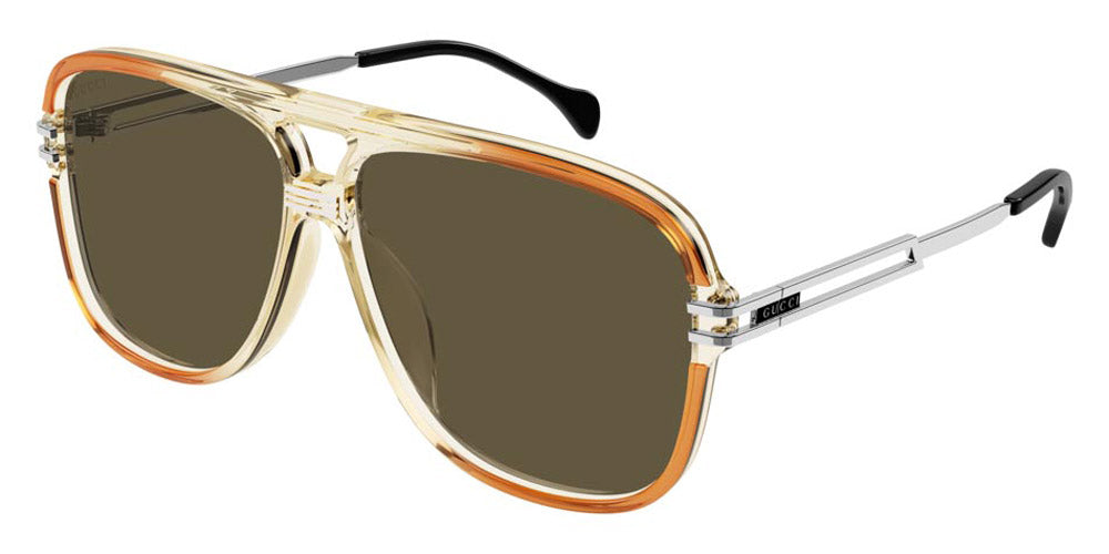 Gucci® GG1105S GUC GG1105S 002 63 - Orange/Silver Sunglasses