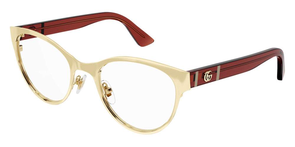 Gucci® GG1114O GUC GG1114O 003 52 - Gold/Red Eyeglasses