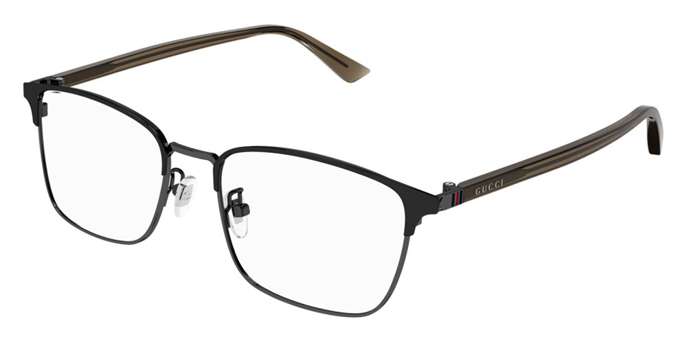 Gucci® GG1124OA GUC GG1124OA 003 55 - Black/Brown Eyeglasses