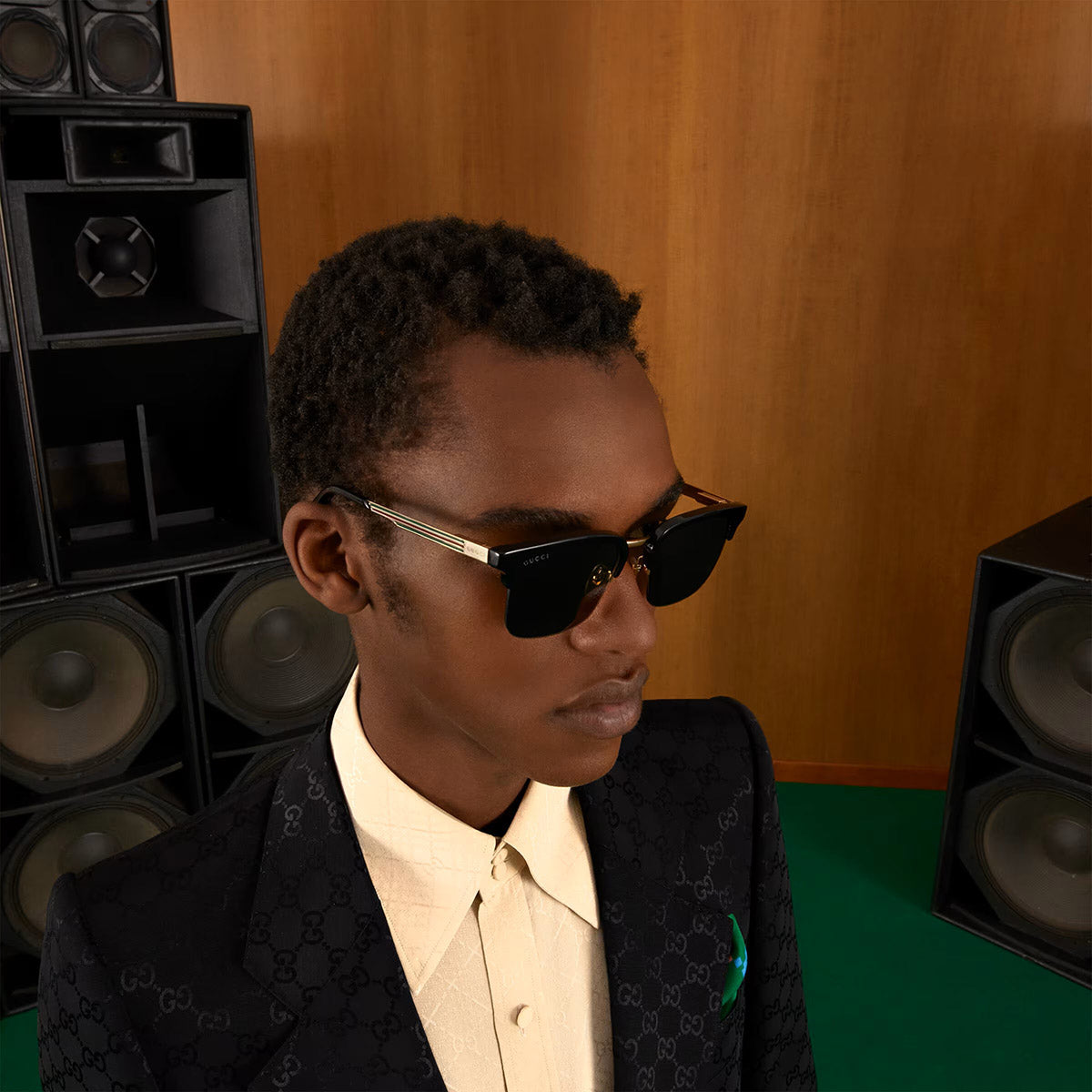 Gucci® GG1226S GUC GG1226S 001 53 - Black/Gold Sunglasses