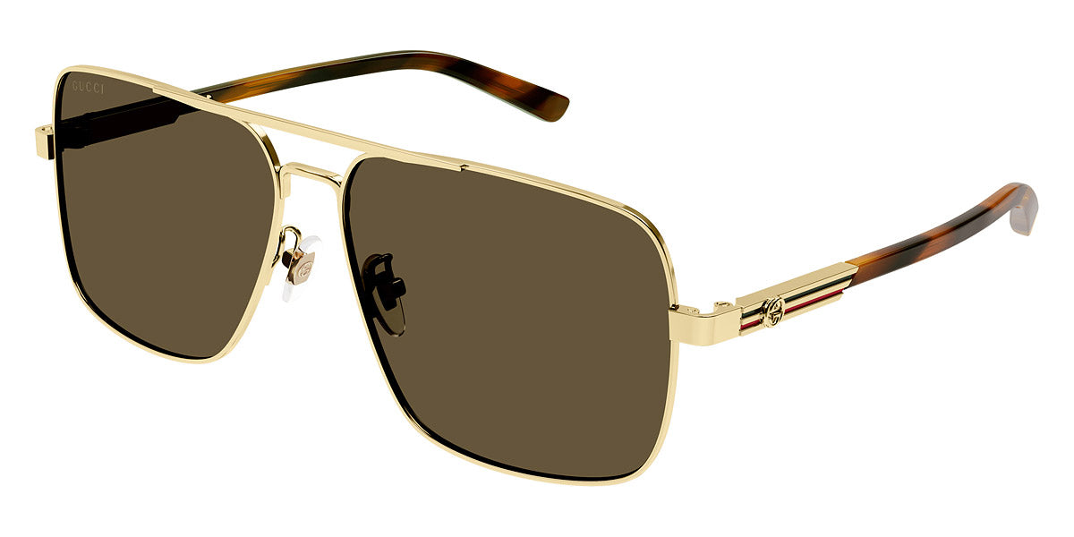 Gucci® GG1289S GUC GG1289S 002 62 - Gold/Havana Sunglasses