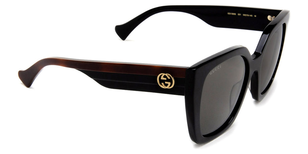 Gucci® GG1300S GUC GG1300S 001 55 - Black/Havana Sunglasses