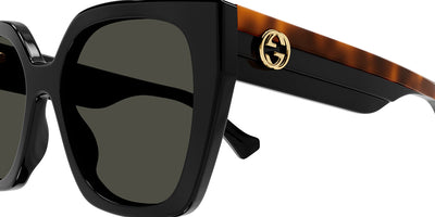 Gucci® GG1300S GUC GG1300S 001 55 - Black/Havana Sunglasses