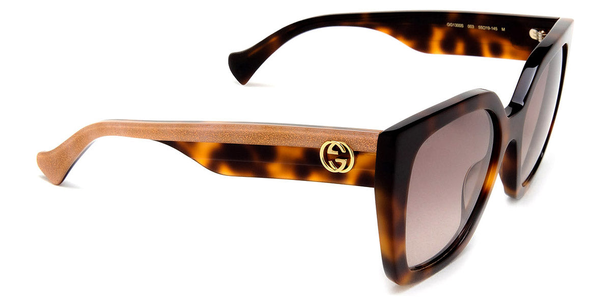 Gucci® GG1300S GUC GG1300S 003 55 - Havana/Crystal Sunglasses