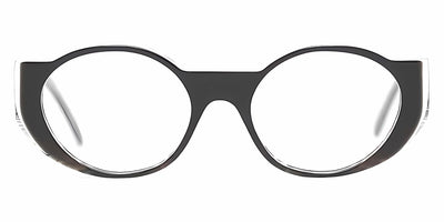 Henau® Sarrono H SARRONO V45 48 - Black/White/Gray Striped Transparent V45 Eyeglasses
