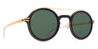 Mykita® HEMLOCK MYK HEMLOCK MH7 Pitch Black/Glossy Gold / Polarized Pro Green 15 46 - MH7 Pitch Black/Glossy Gold / Polarized Pro Green 15 Sunglasses