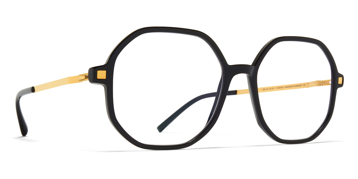 Mykita® HILLA MYK HILLA C6 Black/Glossy Gold 52 - C6 Black/Glossy Gold Eyeglasses