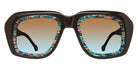 L.A.Eyeworks® HOT TUB LA HOT TUB 758 51 - Brownie Points with Blue-Tan-Brown Ribbons Insert. Brown to Blue Gradient Lens Sunglasses