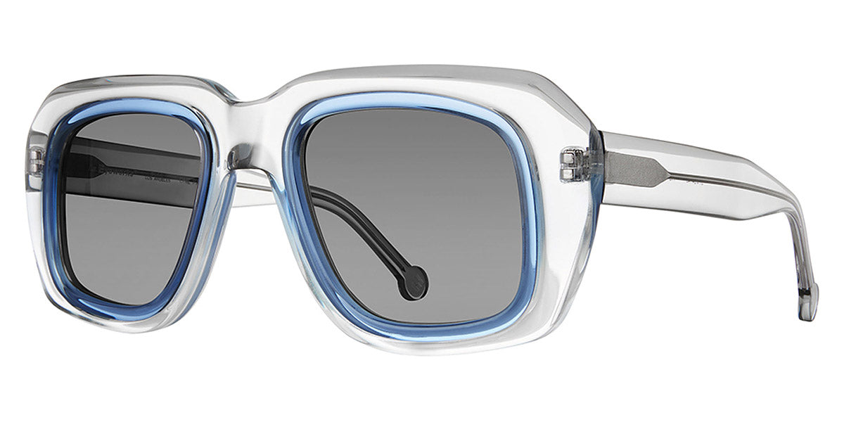L.A.Eyeworks® HOT TUB LA HOT TUB 759 51 - Deep Freeze with Blue Crystal Insert. Grey Solid Lens Sunglasses
