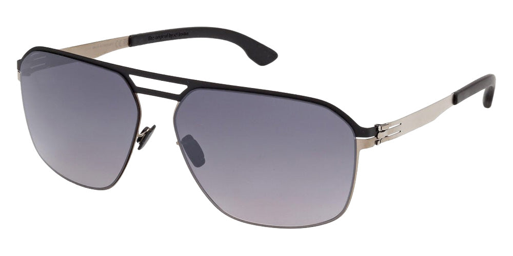 Ic! Berlin® Rasmus Sunglasses- 05B - Black/Monocolor / Matte Sandblasted Light Ruthenium