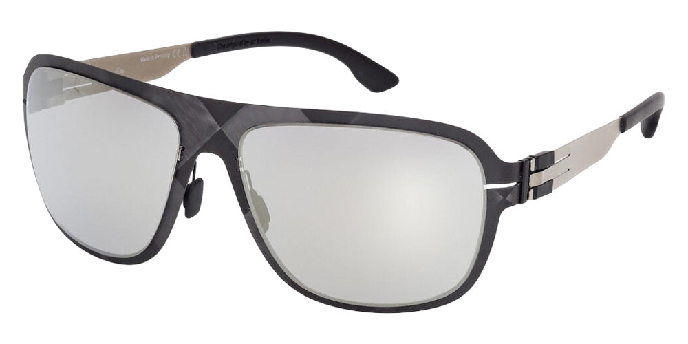 Ic! Berlin® Flx_S07 Sunglasses- 02C - Matte Black / Matte Sandblasted Light Ruthenium