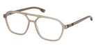 Ic! Berlin® Davide Eyeglasses- 045 - Shiny Satin Rhodium / Matte Black