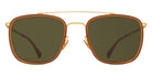 Mykita® JEPPE MYK JEPPE A56 Glossy Gold/Brown Dark Brown / Raw Green Solid 51 - A56 Glossy Gold/Brown Dark Brown / Raw Green Solid Sunglasses