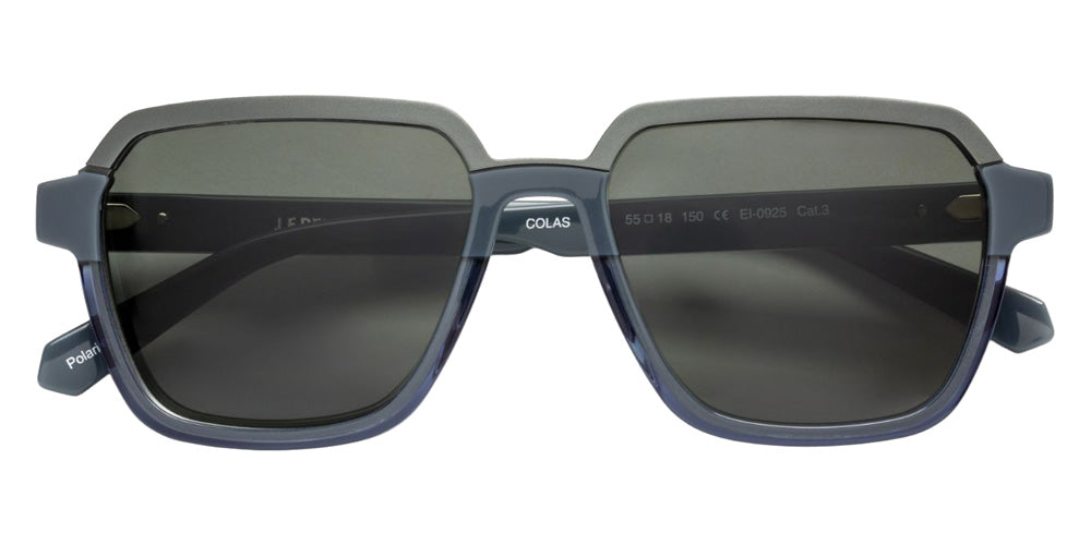 J.F. Rey® Colas Geometric Sunglasses - Aluminium Matte Gunmetal/Green Blue/Gray Ar