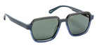 J.F. Rey® Colas Geometric Sunglasses - Aluminium Matte Gunmetal/Green Blue/Gray Ar