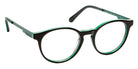 J.F. Rey® Albert Round Eyeglasses - Black/Green