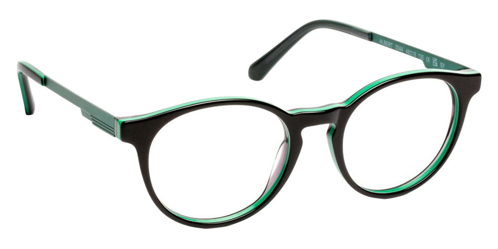 J.F. Rey® Albert Round Eyeglasses - Black/Green