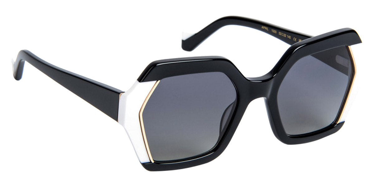 J.F. Rey® April Sun JFR April 1000 53 - 1000 White / Black Gl Sunglasses
