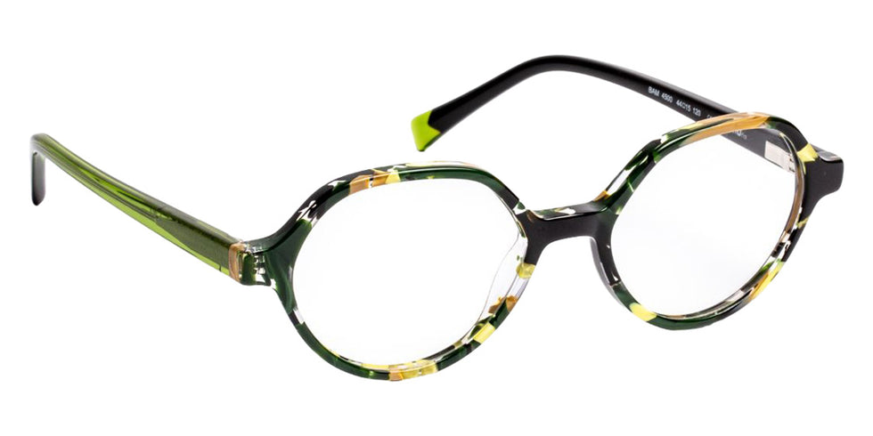 J.F. Rey® Bam Round Eyeglasses - Jungle Khaki/Yellow/Black