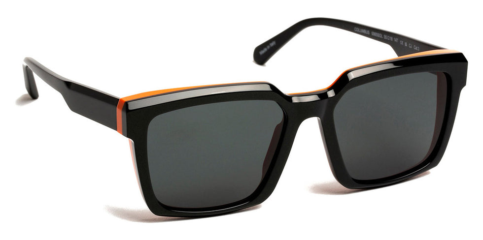 J.F. Rey® Columbus Sun JFR Columbus Sun 0065SOL 55 - 0065SOL Black/Orange Sunglasses