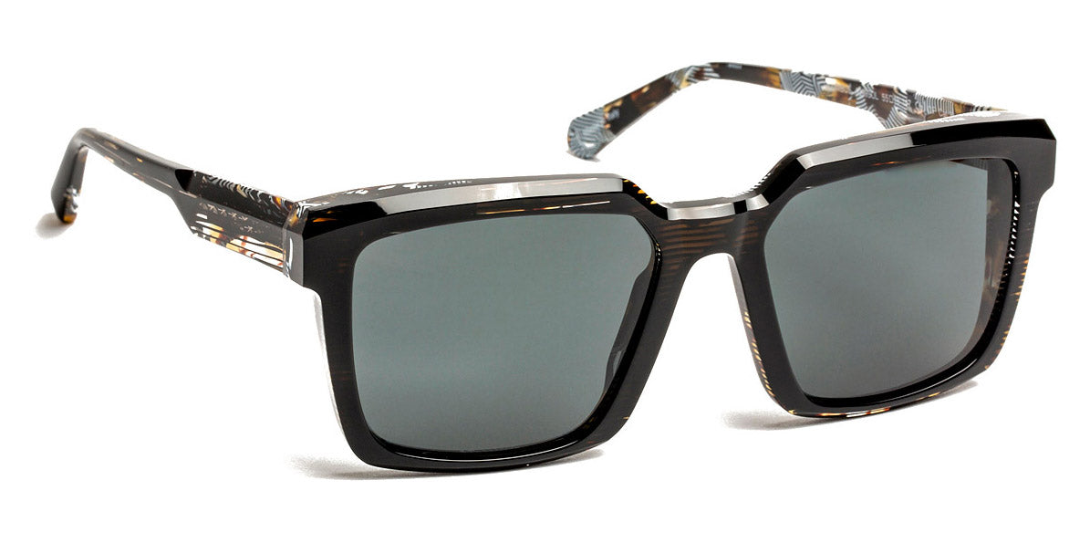 J.F. Rey® Columbus Sun JFR Columbus Sun 0399SOL 55 - 0399SOL SUNGLASS BLACK STRIPED/DEMI WHITE GL Sunglasses