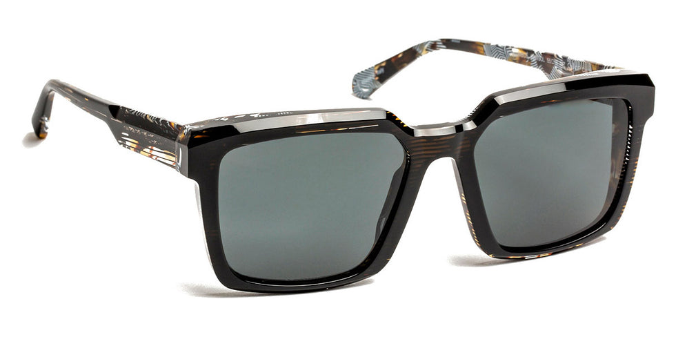 J.F. Rey® Columbus Sun JFR Columbus Sun 0399SOL 55 - 0399SOL SUNGLASS BLACK STRIPED/DEMI WHITE GL Sunglasses