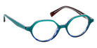 J.F. Rey® Dylan Round Eyeglasses - Green Gradient Blue